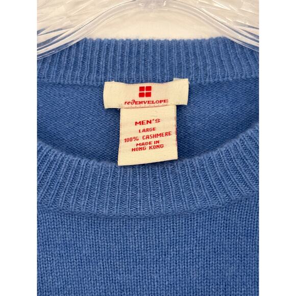 RED ENVELOPE Men’s Vintage 100% Cashmere Sweater in Light Blue L - Picture 3 of 5